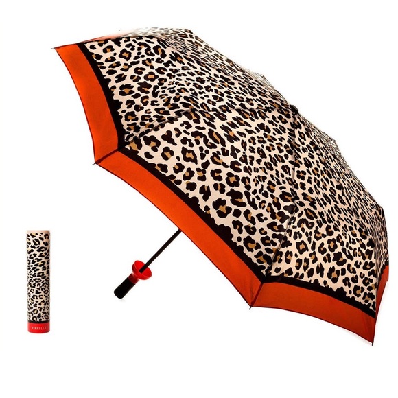 Chic Animal Print Gift Vinrella Red Leopard Print Designer Umbrella In a Bottle - Picture 4 of 10